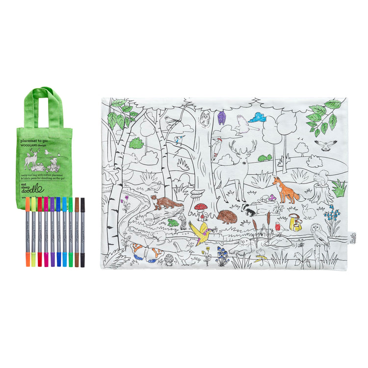 Coloring Woodland Placemat - Animal Nature Notes - eatsleepdoodle