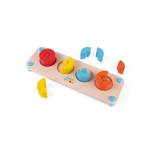 Janod Essentials Fractions - Wooden Color-Matching Math