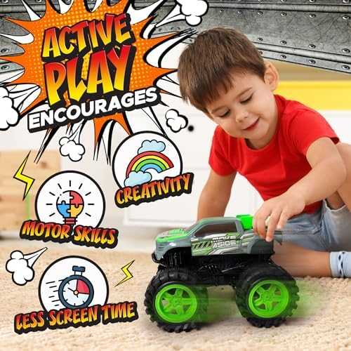 Exploding Monster Truck with Lights & Crash Sounds