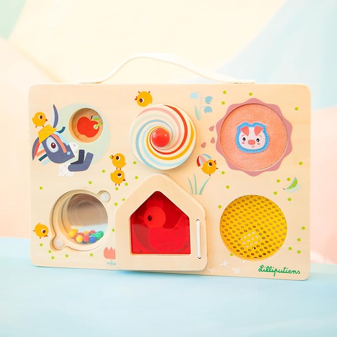 LILLIPUTIENS Farm Activity Panel - Wooden Motor Skills Toy