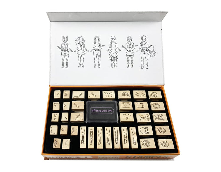 Fashion Stamper Set - 36 Wooden Stamps