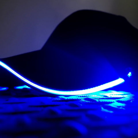 Flashing Blue LED Baseball Cap