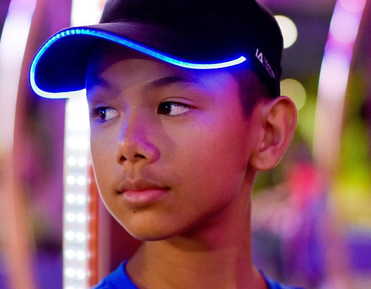 Flashing Blue LED Baseball Cap