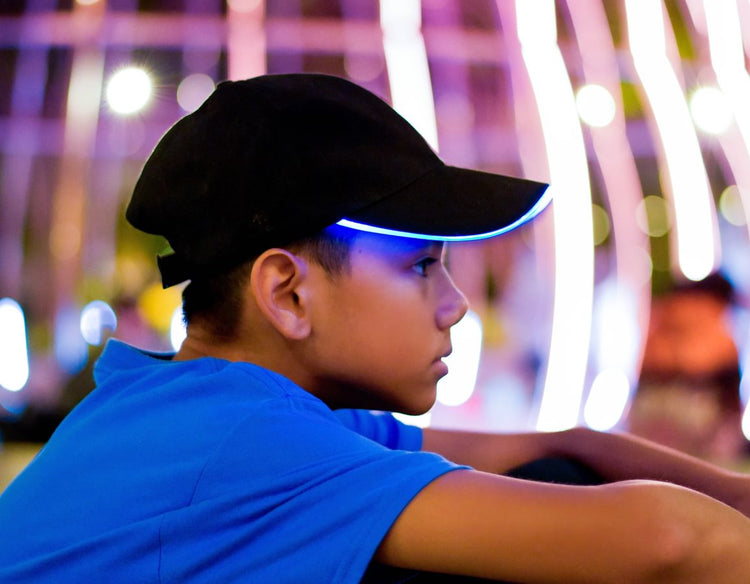 Flashing Blue LED Baseball Cap