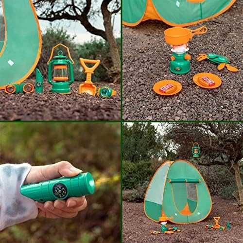 FUN LITTLE TOYS Pop-Up Play Tent with Camping Gear Set