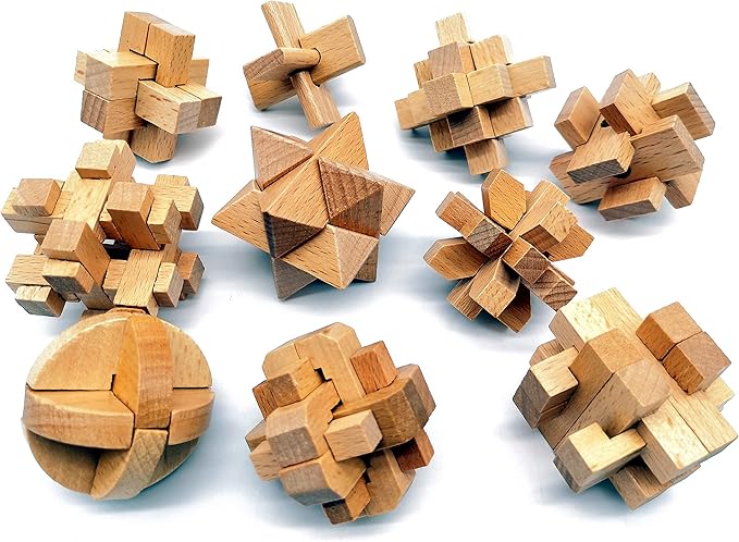 Guaishou 10-in-One 3D Small Wooden Puzzles