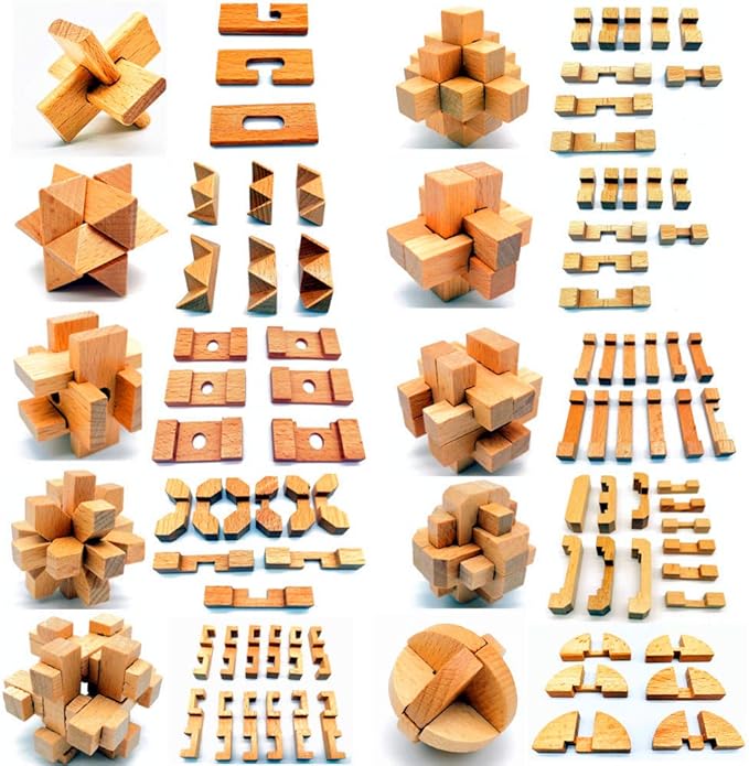Guaishou 10-in-One 3D Small Wooden Puzzles