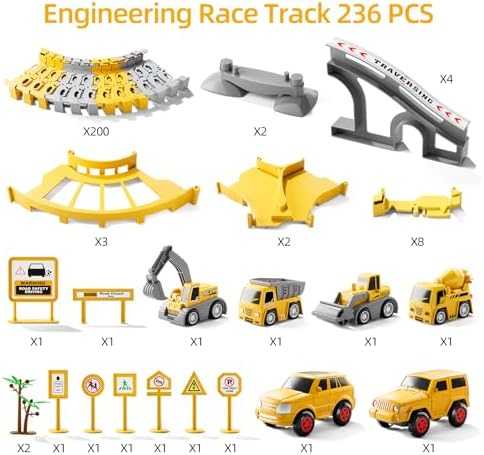 iHaHa Construction Race Track Set with Cars & Trucks