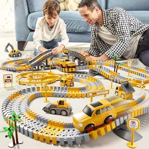 iHaHa Construction Race Track Set with Cars & Trucks