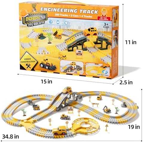 iHaHa Construction Race Track Set with Cars & Trucks