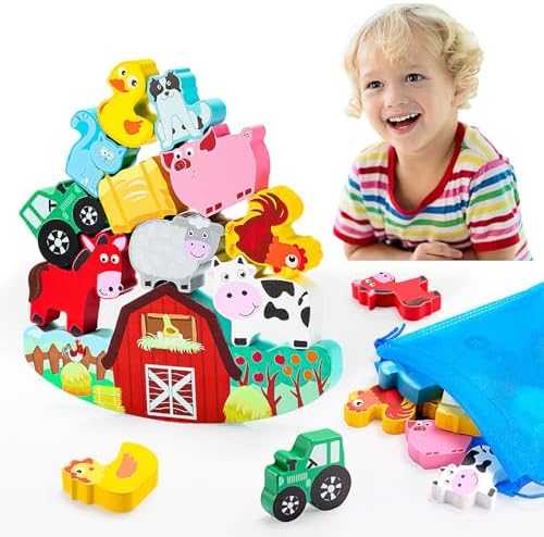 IPOURUP Wooden Dinosaur Stacking Balance Game