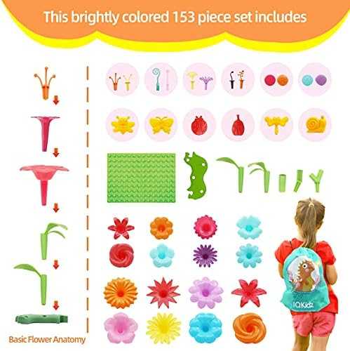 IQKidz Flower Garden STEM Building Set (153 pcs)