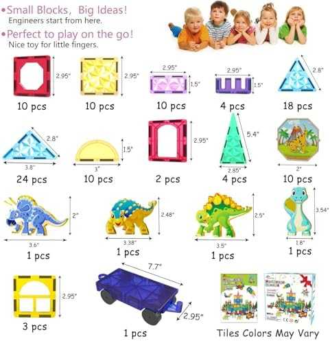 Jasonwell Magnetic Tiles Building Set (110 pcs)