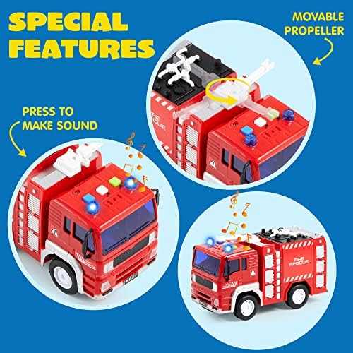 JOYIN Emergency Vehicle Playset with Lights & Sounds (4 pcs)