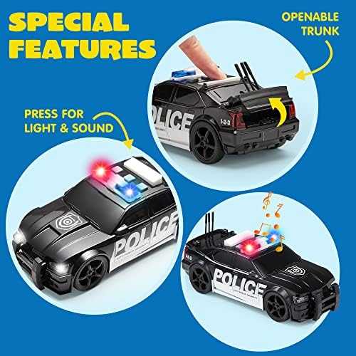 JOYIN Emergency Vehicle Playset with Lights & Sounds (4 pcs)