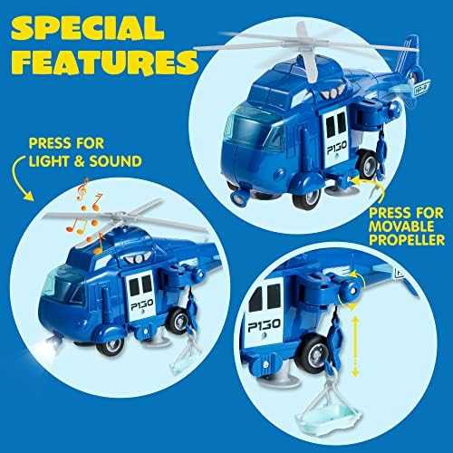 JOYIN Emergency Vehicle Playset with Lights & Sounds (4 pcs)