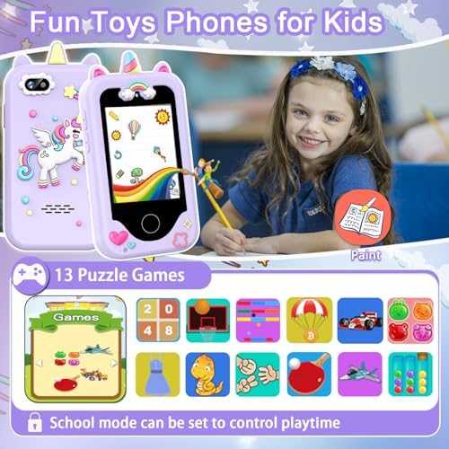 Kids Smart Phone Toy with Touchscreen & Dual Camera (Purple)