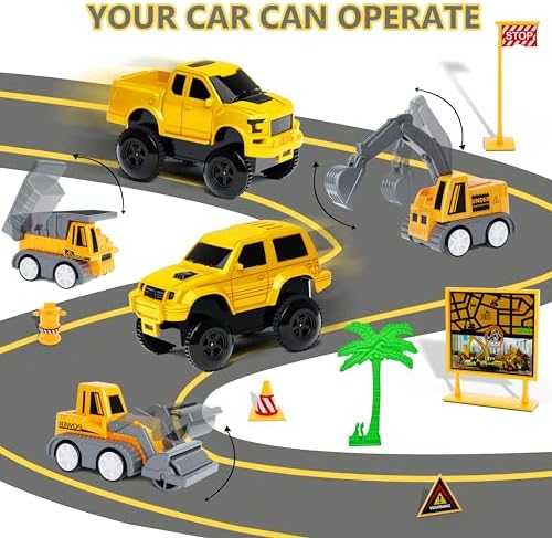 Construction Race Track Play Set with Trucks (253 pcs)