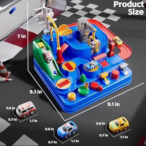 KIZONLY City Car Race Track Play Set with Vehicles