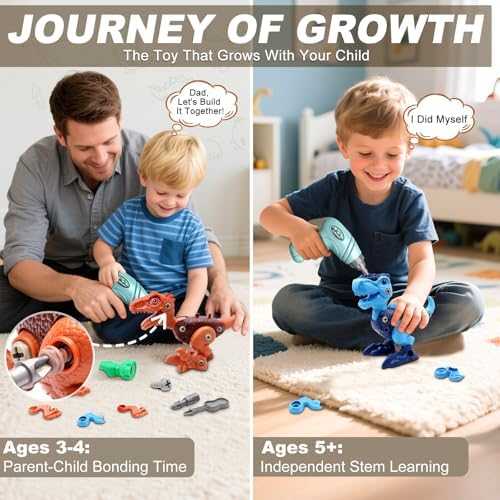 Laradola Take-Apart Dinosaur STEM Toy with Electric Drill