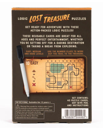 Lost Treasure - Action-Packed Reusable Logic Puzzle Card Set
