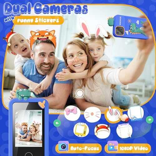 Luyiilo Kids Smart Phone Toy with Touchscreen & Dual Camera