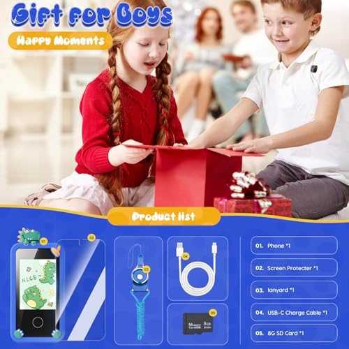 Luyiilo Kids Smart Phone Toy with Touchscreen & Dual Camera