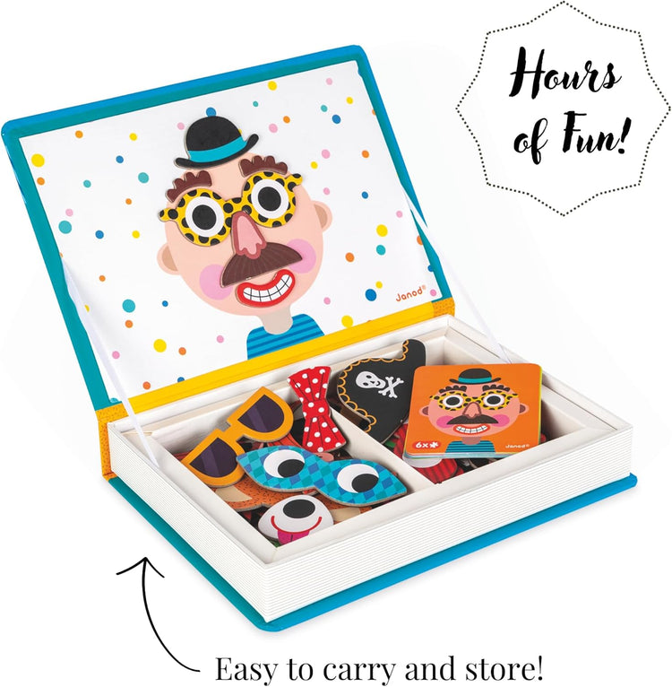 Janod Magneti'Book Crazy Faces - 83-Piece Creative Face Game