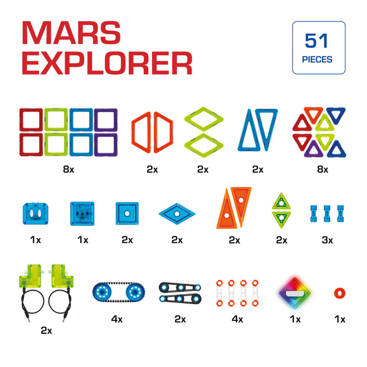 Mars Explorer - 51-Piece Magnetic R/C Rover