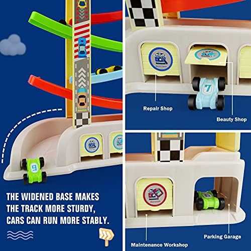 Montessori Car Ramp Racer Set with 6 Cars