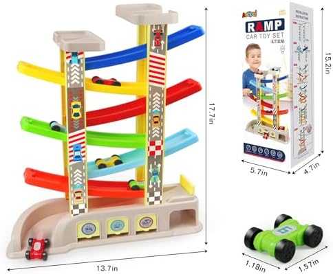 Montessori Car Ramp Racer Set with 6 Cars