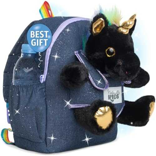 Naturally KIDS Toddler Unicorn Backpack with Plush Toy