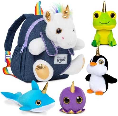 Naturally KIDS Toddler Unicorn Backpack with Plush Toy