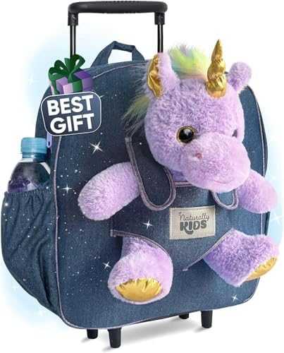 Naturally KIDS Toddler Unicorn Backpack with Plush Toy