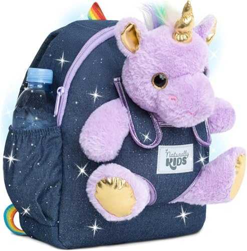 Naturally KIDS Toddler Unicorn Backpack with Plush Toy