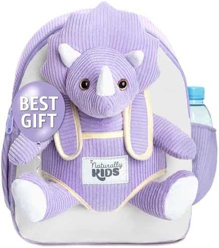 Naturally KIDS Toddler Unicorn Backpack with Plush Toy