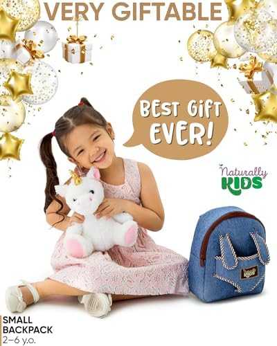 Naturally KIDS Toddler Unicorn Backpack with Plush Toy