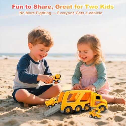 Nicmore 5-in-1 Construction Truck Carrier Toy