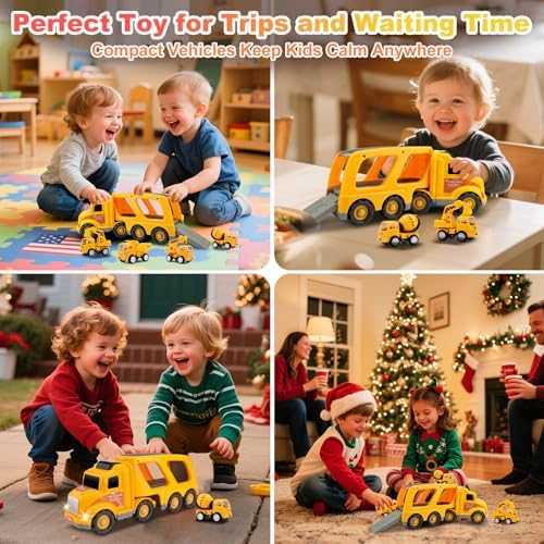 Nicmore 5-in-1 Construction Truck Carrier Toy