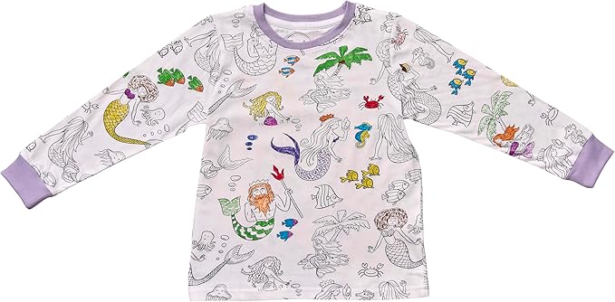 Color-In Mermaid Pajamas 4-7 years - Washable Pens - eatsleepdoodle