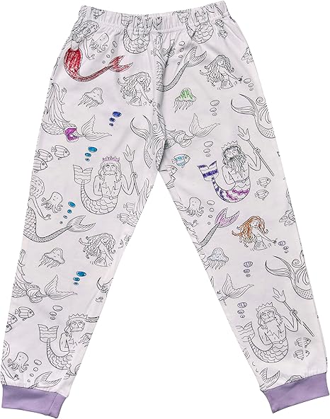 Color-In Mermaid Pajamas 4-7 years - Washable Pens - eatsleepdoodle