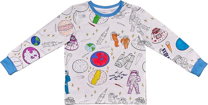 Color-In Space Explorer Pajamas 4-7 years - Washable Pens - eatsleepdoodle