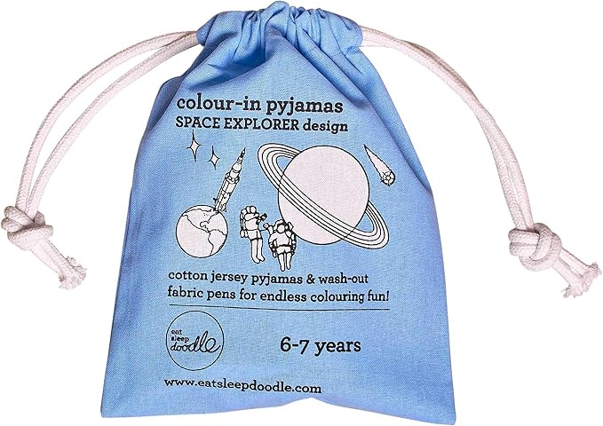 Color-In Space Explorer Pajamas 4-7 years - Washable Pens - eatsleepdoodle