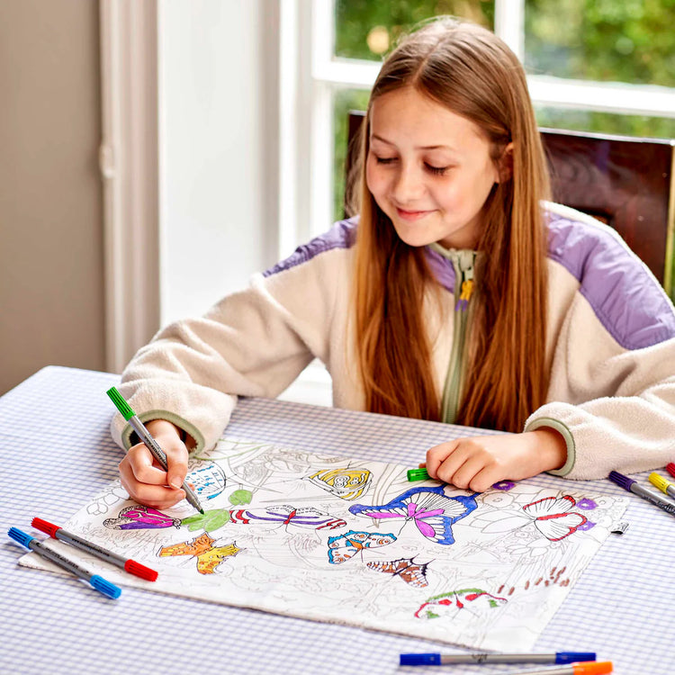Color-In Butterfly Placemat to Go - 10 Pens - eatsleepdoodle