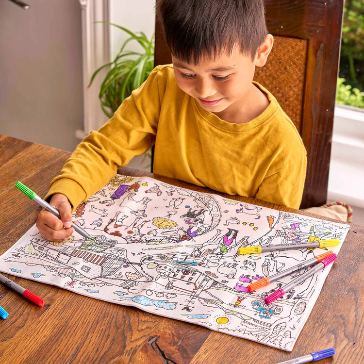 Color-In Farmyard Placemat to Go - 10 Pens - eatsleepdoodle