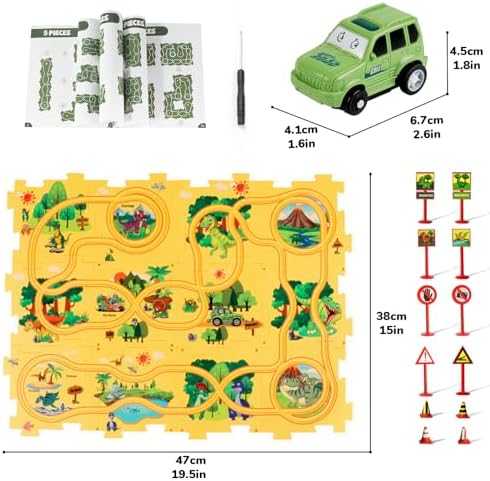 Dinosaur Puzzle Race Track Play Set with Car