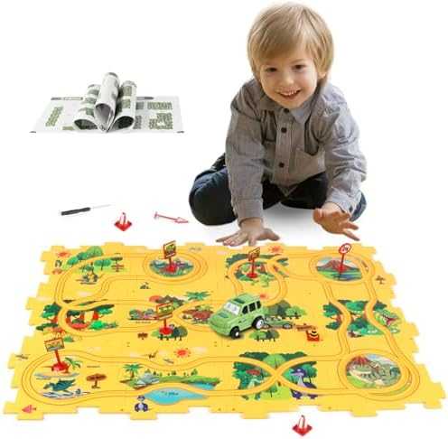 Dinosaur Puzzle Race Track Play Set with Car
