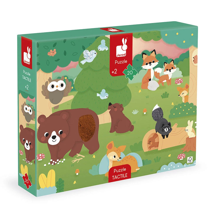 Janod Tactile Forest Puzzle - 20 Pieces with 7 Textures