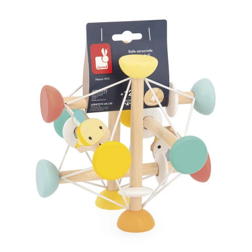 Janod Pure Sensory Ball - Wooden Rods That Twist and Stretch