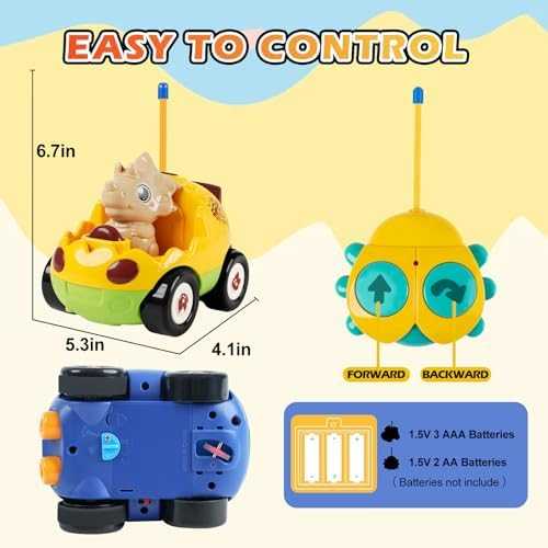 QPOU RC Dinosaur Toy Cars (2-Pack)
